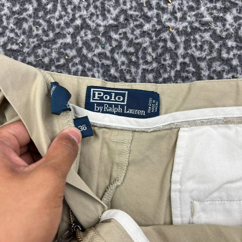 Vintage Polo Ralph Lauren Chino Shorts Men 36 Tan 100% Cotton Classic Fit